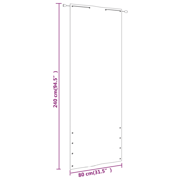 Veekindel rõdusirm privaatsuseks, pruun Oxfordi kangas, 80 x 240 cm – 5