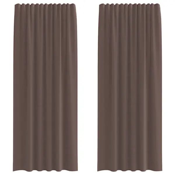 Poolläbipaistev voile-kardinakomplekt lipikutega, pruun, 140 x 225 cm, 2 tk – 2