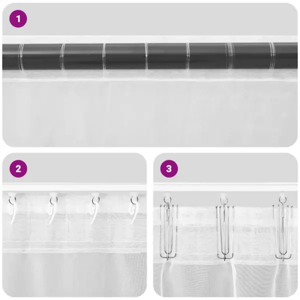 Poolläbipaistev voile-kardinakomplekt lipikutega, pruun, 140 x 225 cm, 2 tk – 7