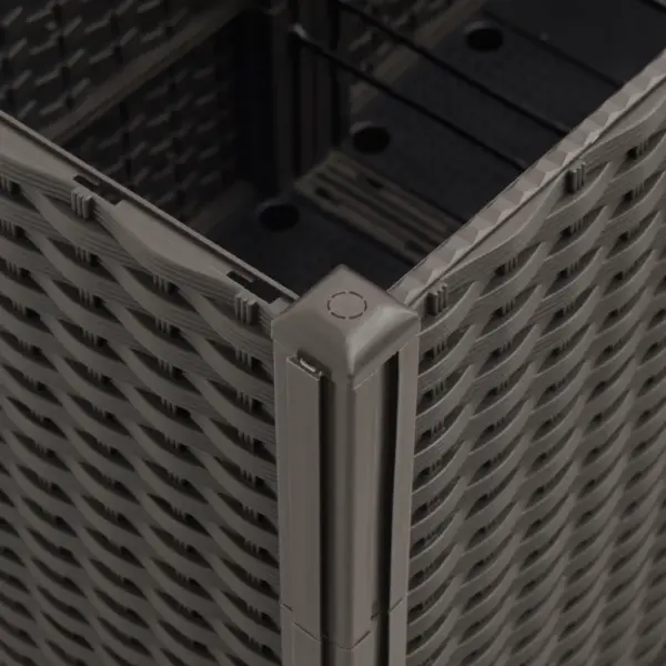 Võrega modulaarne taimekastide komplekt, pruun rotangimustriga PP, 7 osa, 160 x 160 x 140 cm – 7