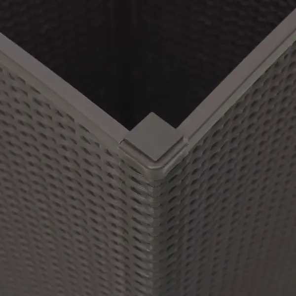 Pruunid rotangimustriga aia taimekastid, 4 tk, PP, 32,5 x 32,5 x 57 cm – 8