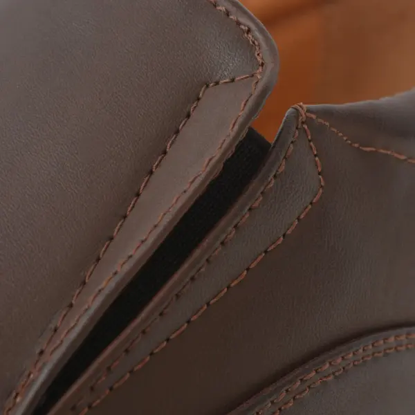 Pruunid kunstnahast ilma paelteta unisex kingad, suurus 41 – 5