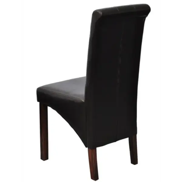 Antiikstiilis pruunid kunstnahast söögitoolid täispuidust jalgadega, 6 tk, 43 x 52 x 95 cm – 3