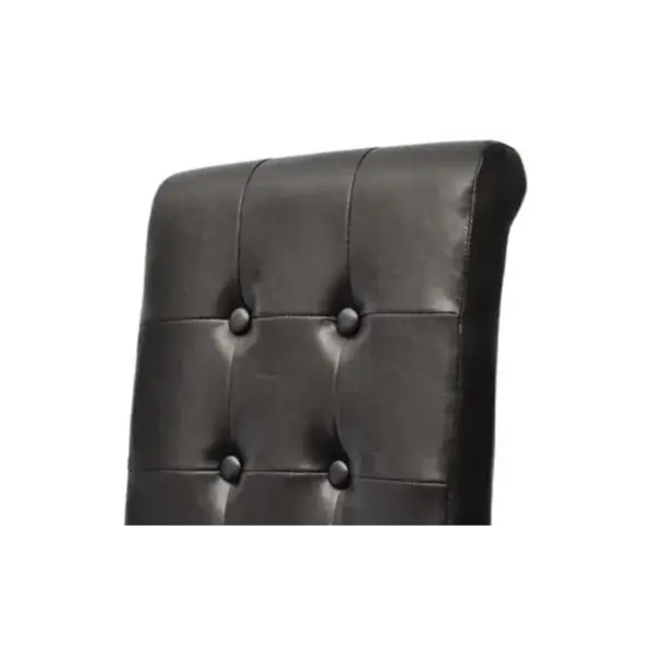 Antiikstiilis pruunid kunstnahast söögitoolid täispuidust jalgadega, 6 tk, 43 x 52 x 95 cm – 4