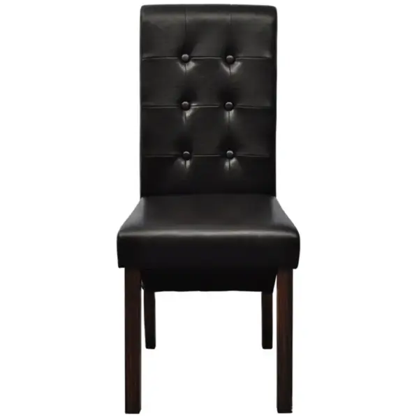 Antiikstiilis pruunid kunstnahast söögitoolid täispuidust jalgadega, 6 tk, 43 x 52 x 95 cm – 6