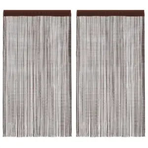Nöörkardinad uksele ja aknale, pruun, 2 tk, 140 x 250 cm