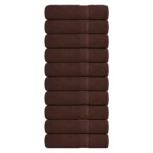 Pruunid puuvillased käterätikud FROGN, 10 tk, 50 x 100 cm, 360 g/m²