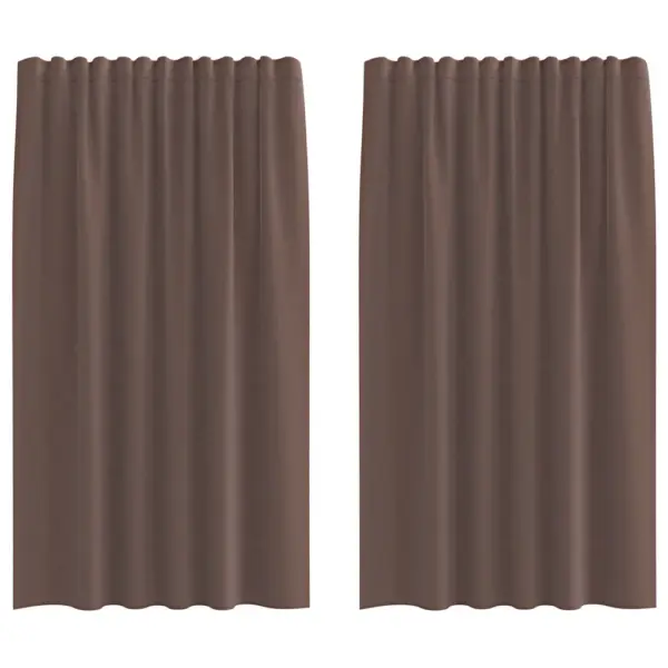 Poolläbipaistvad vardataskuga voile kardinad, 2 tk, pruun, 140 x 175 cm – 2