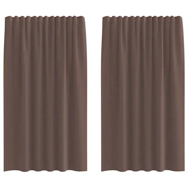 Poolläbipaistvad pruunid voile-kardinad aasadega, 2 tk, 140 x 175 cm – 2