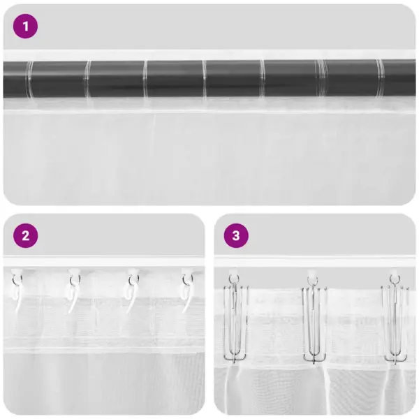 Poolläbipaistvad pruunid voile-kardinad aasadega, 2 tk, 140 x 175 cm – 7