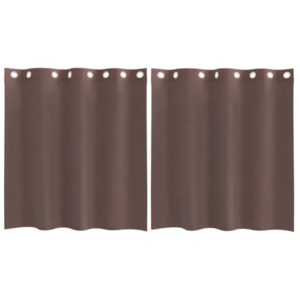 Poolläbipaistvad pruunid voile kardinad rõngastega, 2 tk, 140 x 140 cm – 2