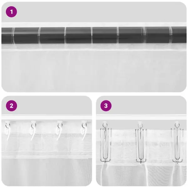 Pruunid voile kardinad klapp-ülaosaga, 2 tk, 140 x 245 cm – 7