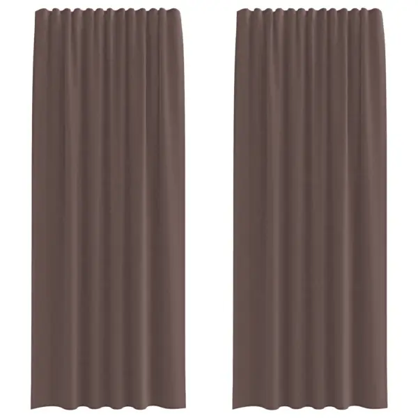 Pruunid poolläbipaistvad voile vardataskuga kardinad, 2 tk, 140 x 225 cm, 100% polüester – 2