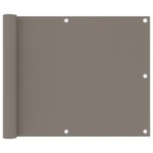 Rõdusirm privaatsuse ja tuulekaitseks, pruunikashall PU-kattega oxford-kangas, 75 x 600 cm