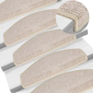 Poolringikujulised trepimatid kahepoolse teibiga, 15 tk, pruunikashall, 65 x 24 x 4 cm