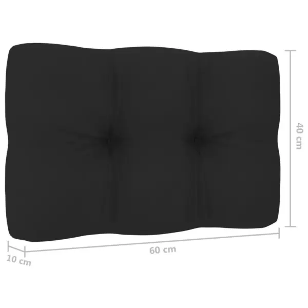 Puidust aiatool mustade patjadega, immutatud männipuit, 89 x 76 x 76 cm - 5