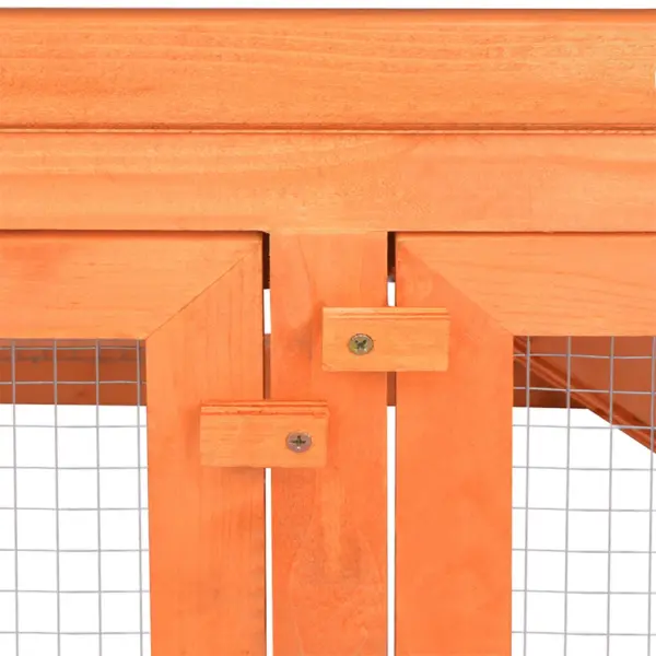 Kahekihiline puidust küülikupuur rohelise katusega, pruun, 144 x 100 x 100 cm – 8