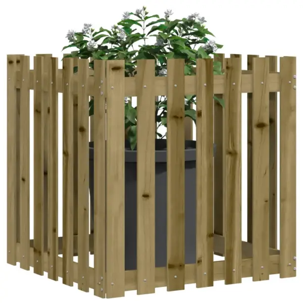 Puidust taimekast aia disainiga, immutatud männipuit, 70 x 70 x 70 cm – 3