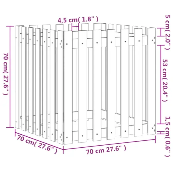 Puidust taimekast aia disainiga, immutatud männipuit, 70 x 70 x 70 cm – 9
