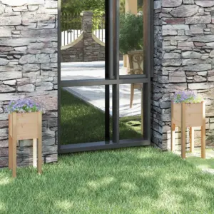 Kõrged taimekastid aeda, 2 tk, töötlemata männipuit, 31 x 31 x 70 cm