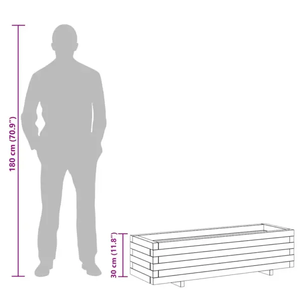 Roheimmutatud männipuidust taimelava, 120 x 40 x 30 cm – 11