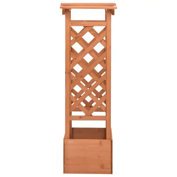 Puidust võrega taimekast kaarega, pruun, 49 x 39 x 117 cm – 3