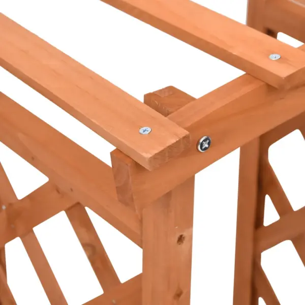 Puidust võrega taimekast kaarega, pruun, 49 x 39 x 117 cm – 4