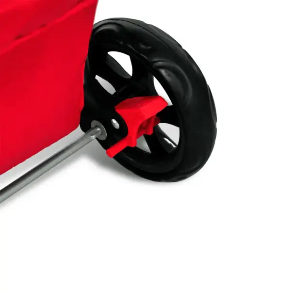 Koerakäru lukustatavate rataste ja hoiukorviga, punane, kandevõime 15 kg – 4