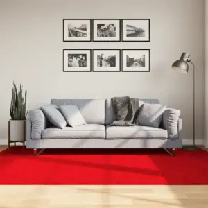 Lühikese karvaga vaip OVIEDO, punane, 160 x 230 cm, polüester