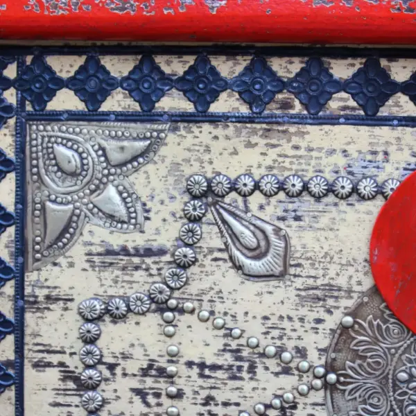 Punane mangopuidust hoiukirst antiikviimistlusega, 80 x 40 x 45 cm – 6