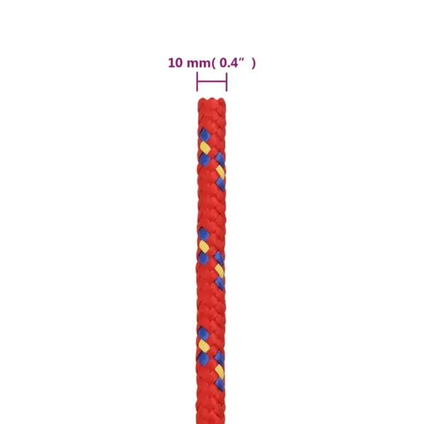 Punutud paadiköis, punane, 10 mm, 25 m, polüpropüleen - 6