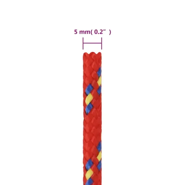 Polüpropüleenist paadiköis, punane, 5 mm, 50 m – 6