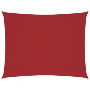 Veekindel ristkülikukujuline päikesepuri UV-kaitsega, punane oxford-kangas, 2,5 x 4 m