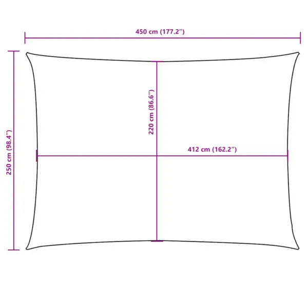 Veekindel ristkülikukujuline päikesepuri, punane, 2,5 x 4,5 m – 10