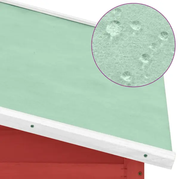 Kanakuut pesakastiga, punane-valge, nulupuit, 191 x 67 x 117 cm – 5