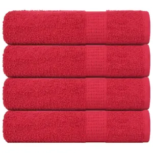 Vannirätikute komplekt FROGN, 4 tk, punane, 100 x 150 cm, 100% puuvill, 360 g/m²