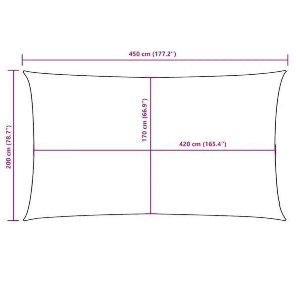 Päikesepuri veekindel UV-kaitsega, punane oxford-kangas, ristkülik 2 x 4,5 m – 10