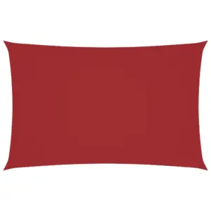 Veekindel ristkülikukujuline päikesepuri, punane oxford-kangas, 2 x 5 m