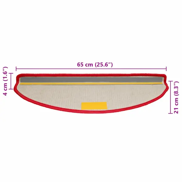 Poolringikujulised punased trepimatid, 10 tk, 65 x 21 x 4 cm – 9