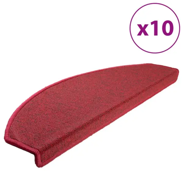 Punased poolringikujulised trepimatid, 10 tk, suured, 65 x 24 x 4 cm, 100% tepitud PP - 2