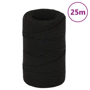 Punutud töököis, must polüester, 2 mm, 25 m