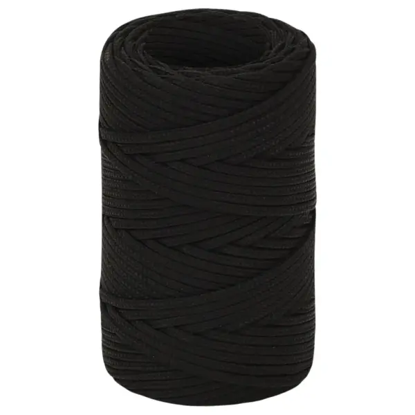 Punutud töököis, must polüester, 2 mm, 25 m – 2