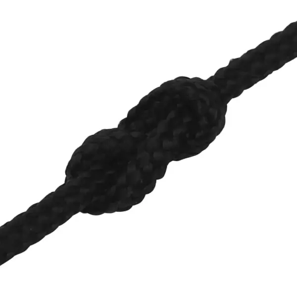 Punutud töököis, must polüester, 2 mm, 25 m – 5