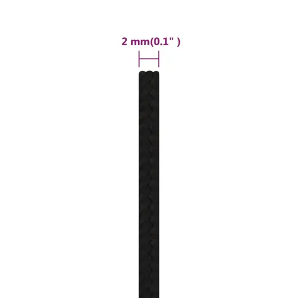 Punutud polüester-töököis, must, 2 mm, 250 m – 6