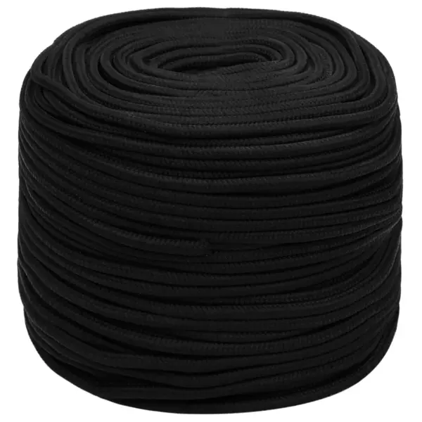 Punutud töököis, must polüester, 8 mm, 25 m – 2