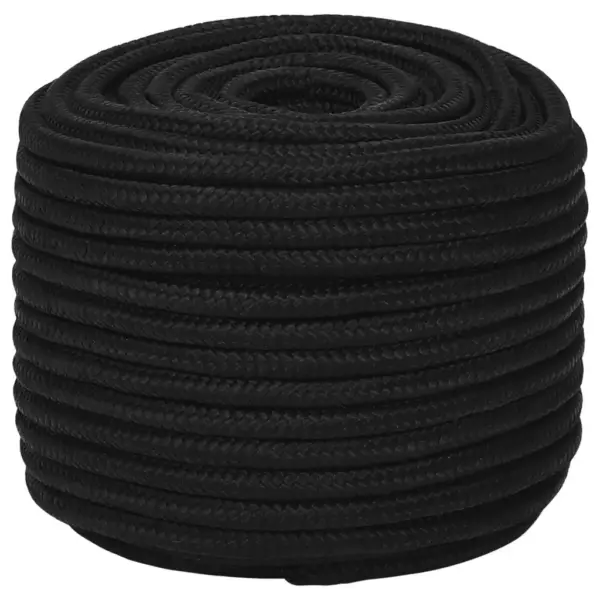 Punutud töököis, must polüester, 12 mm, 25 m - 2