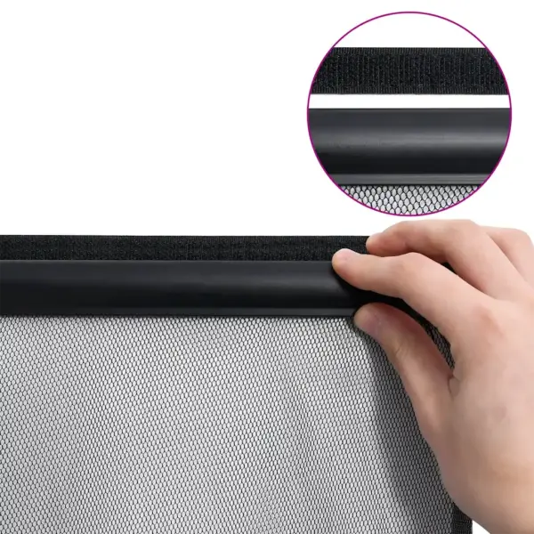 Isesulguv putukakardin uksele, must polüester, 100 x 220 cm – 6