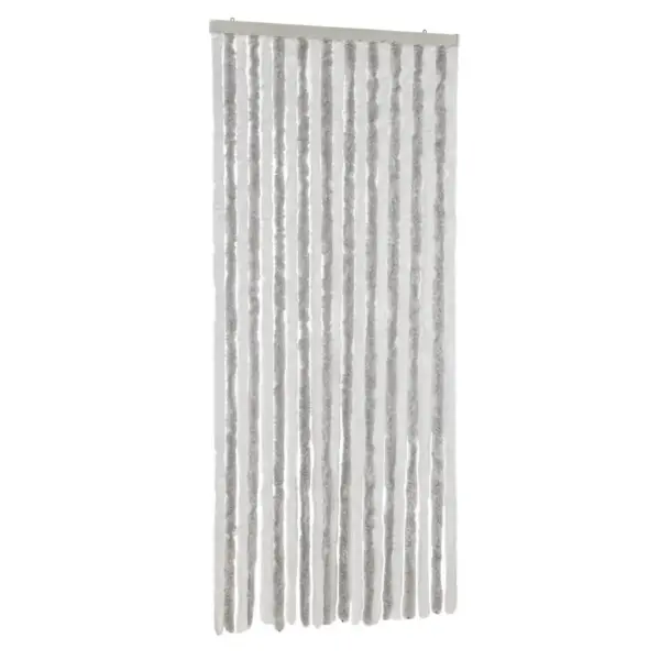 Šenillist putukakardin uksele, helehall ja valge, 90 x 220 cm – 2