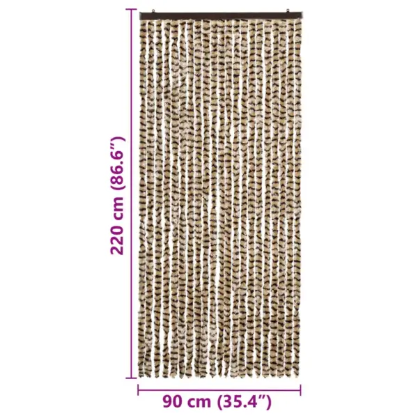 Polüpropüleenšenillist putukakardin uksele, beež ja pruun, 90 x 220 cm – 7