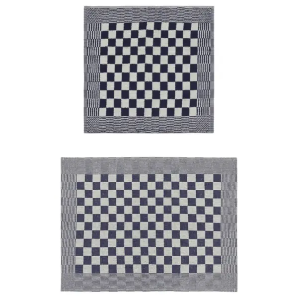 10-osaline köögi- ja külalisterätikute komplekt, sinine-valge, 100% puuvill – 2